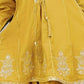 Embroidered panelled A-line frock paired