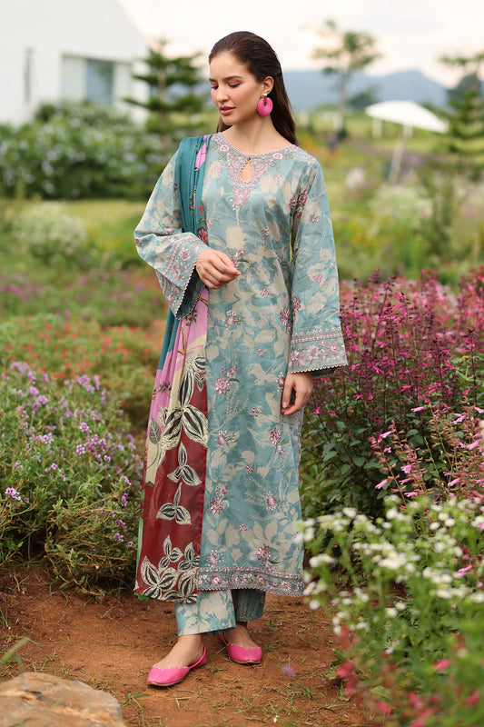 Winter 3PC Khaddar Embroidered Printed Suit