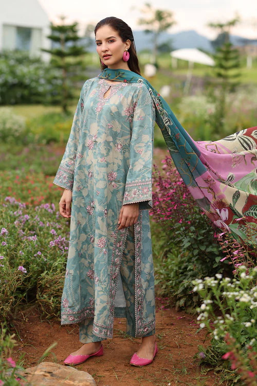 Winter 3PC Khaddar Embroidered Printed Suit
