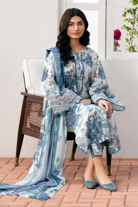 Digital Printed Linen 3-Piece Suit