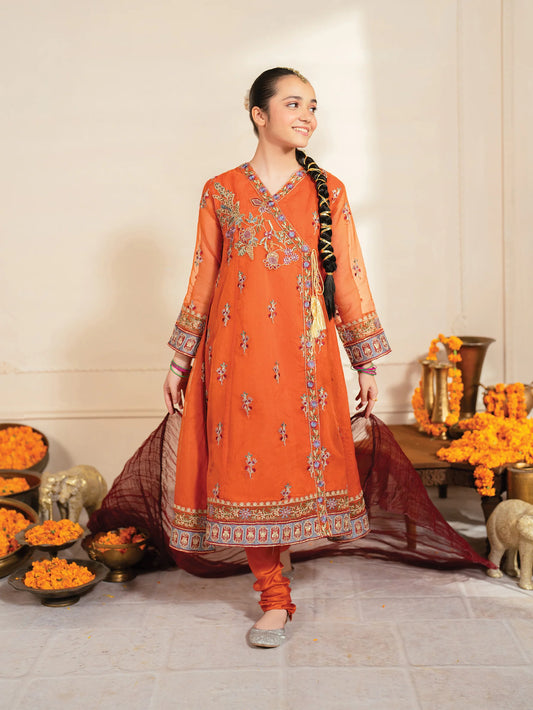 Aziza Kids Embroidered Suit – Stylish & Soft