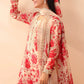 Pink 3 Piece Embroidered Linen Suit