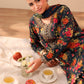 Teal 3 Piece Embroidered Linen Sui