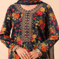 Teal 3 Piece Embroidered Linen Sui