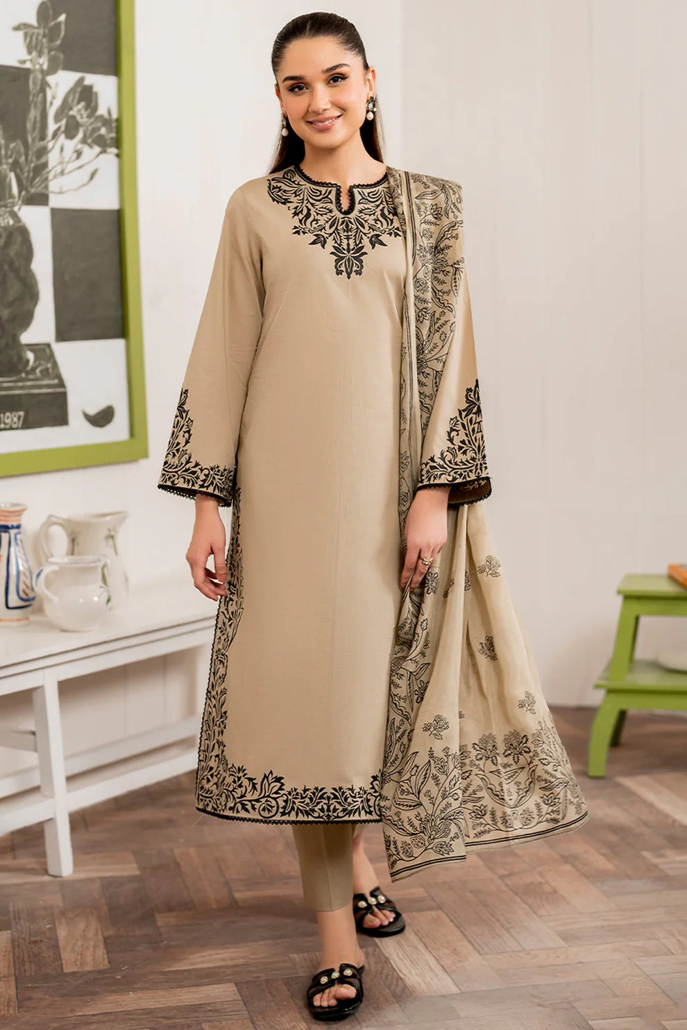GARNET - 3PC Lawn Embroidered Shirt