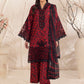 Floral Elegance Embroidered Printed Linen 3-pc