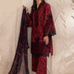 Floral Elegance Embroidered Printed Linen 3-pc