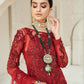 Maryam Hussain Red Net Dress – 3 Piece