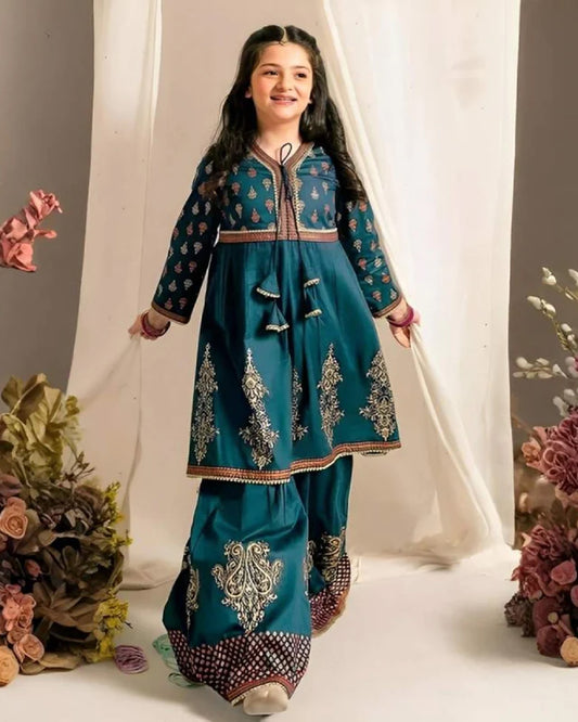Heer Embroidered 2pc Kids Suit