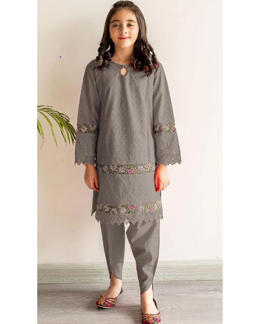 Elegant Kids Embroidered Suite