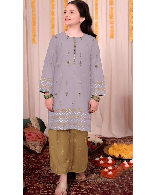 Amrah 3pc kids Embroidered suit