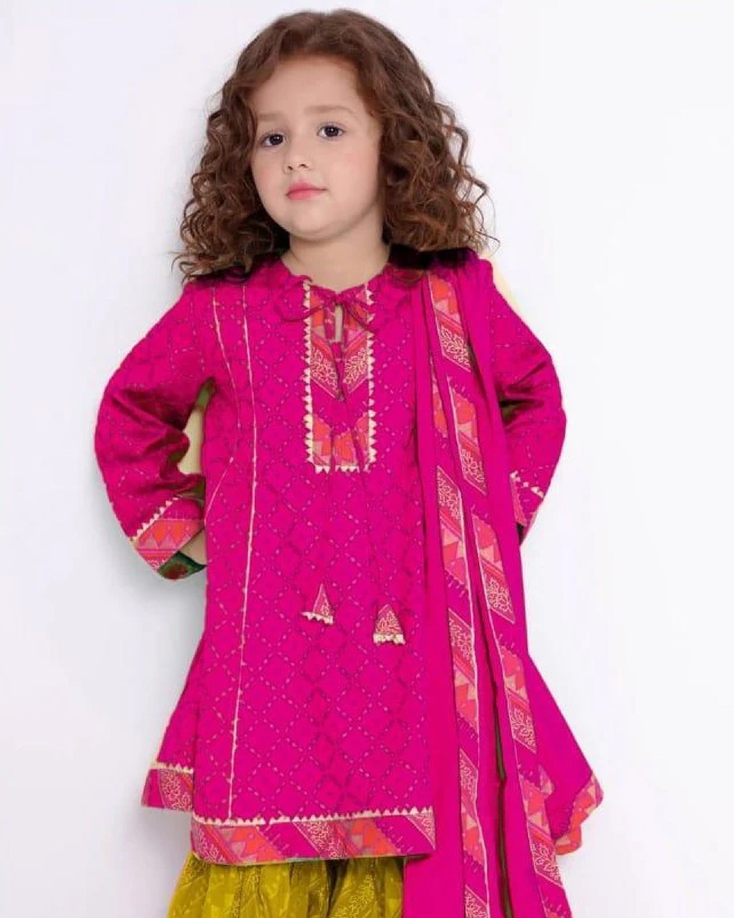 Barbie 3pc Kids Embroidered Dress