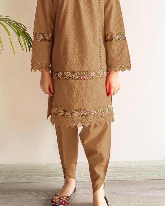 Bakhtuu 3pc Kids Embroidered Suit