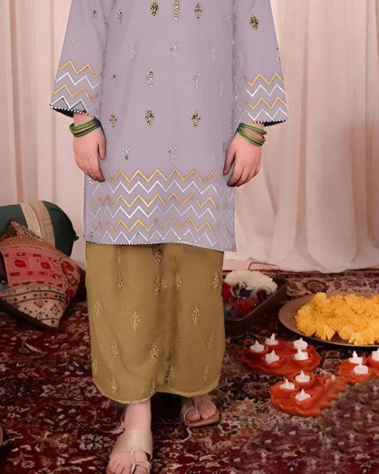 Amrah 3pc kids Embroidered suit