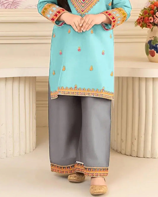 2 Pcs Girl’s Embroidered Suit