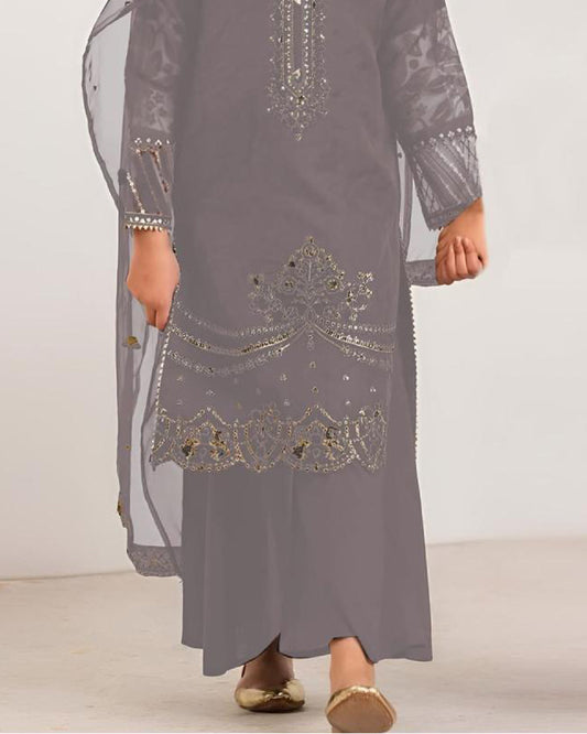 2 piece embroidered kids suit
