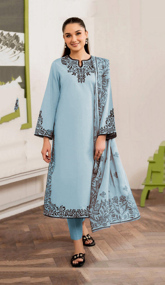 3PC Lawn Embroidered Shirt