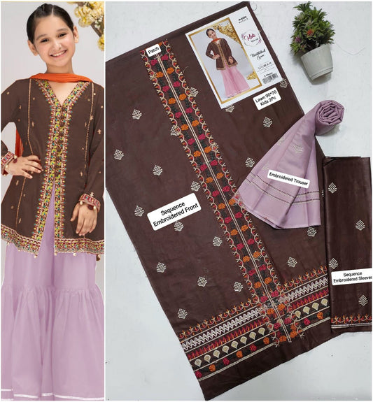 Kids Winter Embroidered Suit
