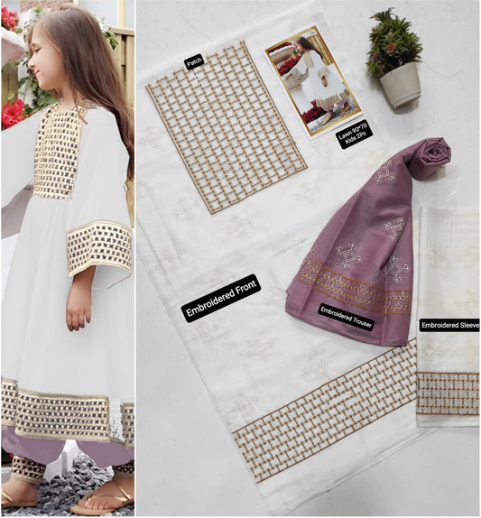 Elegant White Girls Suit