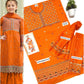 Elegant Orange Kids Embroidered Suit