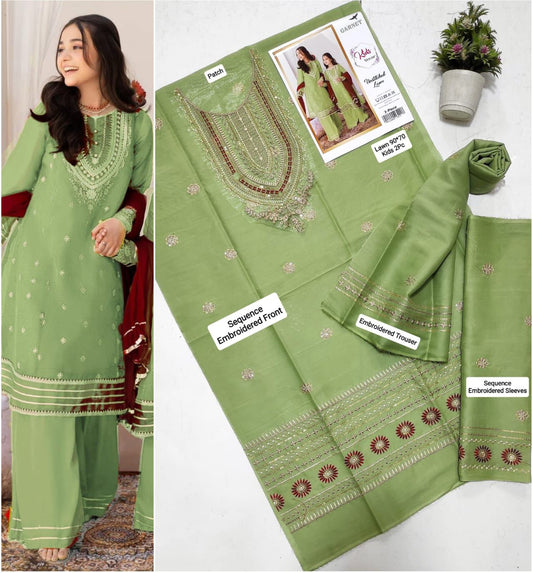 Eman Fatima Kids Embroidered Suit
