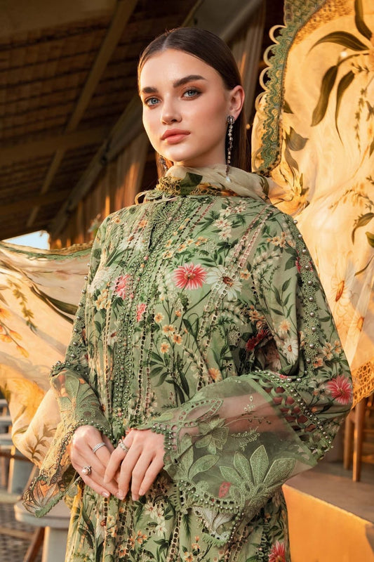 Maria B - Garden Green - Chikankari 3pc Printed Lawn