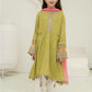 Maria B Kids Embroidered frock with shalwar and chiffon dupatta.