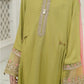 Maria B Kids Embroidered frock with shalwar and chiffon dupatta.