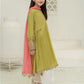 Maria B Kids Embroidered frock with shalwar and chiffon dupatta.