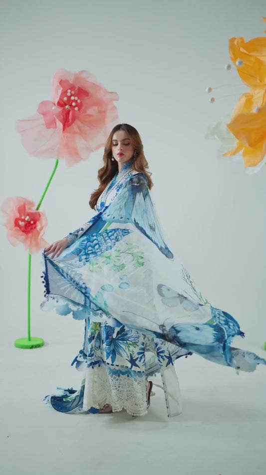 Maria B 3 Piece Unstitched Printed Lawn Suit