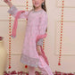 Kids 3PC Embroidered Lawn Dress With Net Dupatta